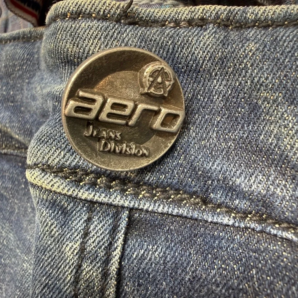 Aero Mens Size‎ 42 33x33 Dirty Wash Jeans Mud Wash Button Fly Y2K Streetwear